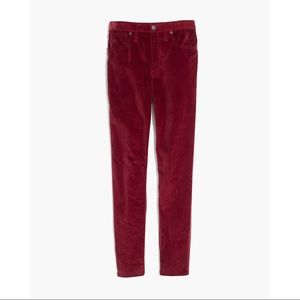 Madewell Taller 10" High-Rise Skinny Jeans: Stretch Velvet Edition